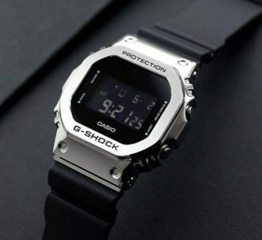 G-S**CK 5600BB METAL SILVER BLACK MEN JEWELRY