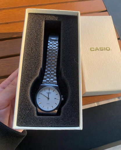 CASIO ANALOG MTP SILVER-White