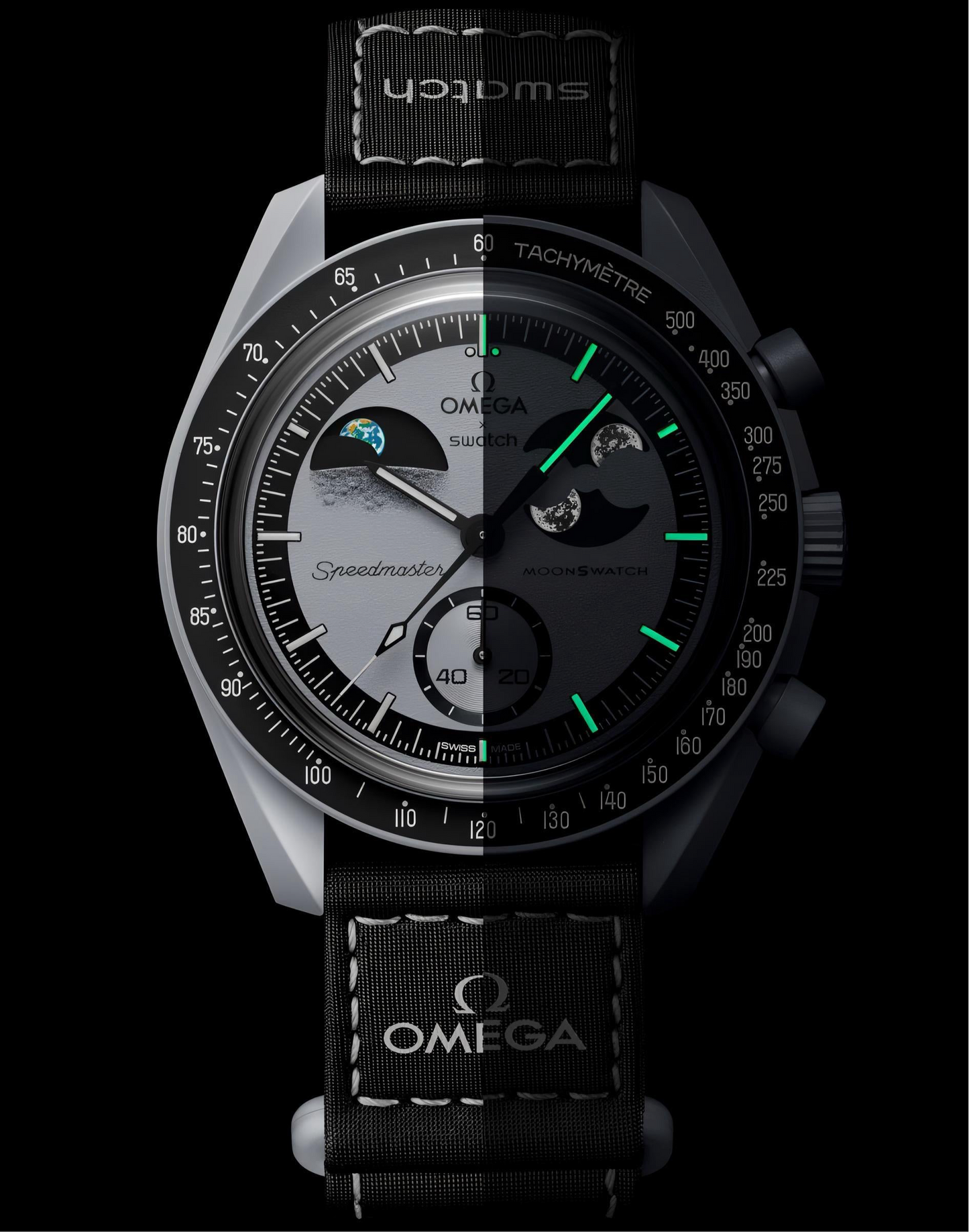 TRPOmega Speedmaster Moonswatch greyBlack with black belt
