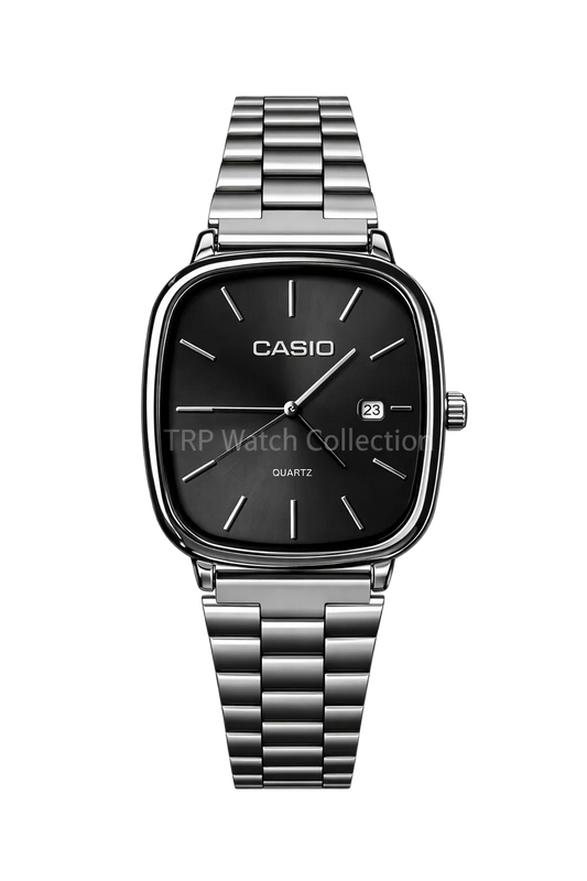 CASIO QUARTZ VINTAGE BLACK DIAL WATCH