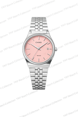 CASIO ANALOG MTP SILVER-PEACH PINK