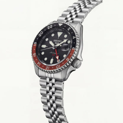 Midnight Black Dual-Tone GMT Automatic Steel Watch