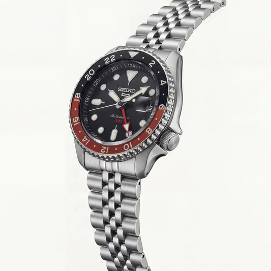 Midnight Black Dual-Tone GMT Automatic Steel Watch