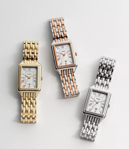 Fossil-Rectangle-Silver-White