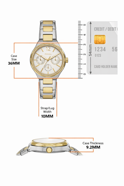 FOSSIL BQ TWO TONE GOLD WHITE DIAL