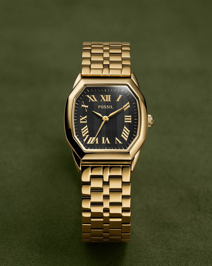 Fossil Harlow Gold  Black Stainless Steel Watch