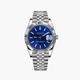 SEIKO Silver Stainless Steel Watch Fluted Bezel Blue Sunburst Dial Jubilee Bracelet Premium Automatic Watch – Men